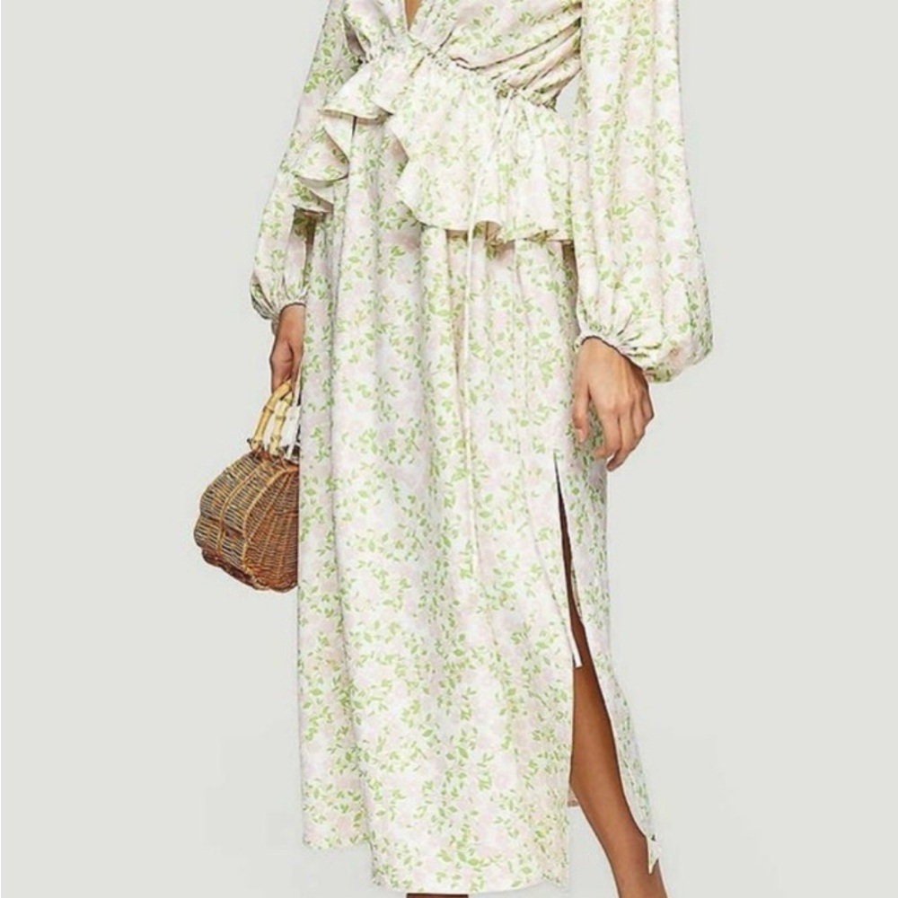 Topshop Pink and Green Floral Dress